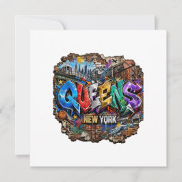 Queens New York Graffiti Väggkonst Kort