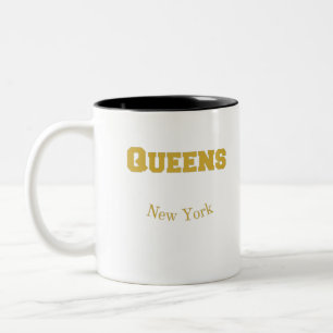 Queens New York Guld Coffee Mugg