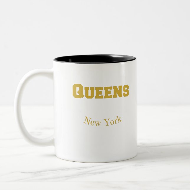 Queens New York Guld Coffee Mugg (Vänster)