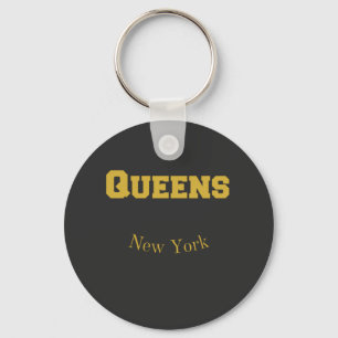 Queens New York Guld Nyckelring
