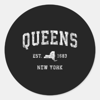 Queens New York Ny Athletic Sports Runt Klistermärke