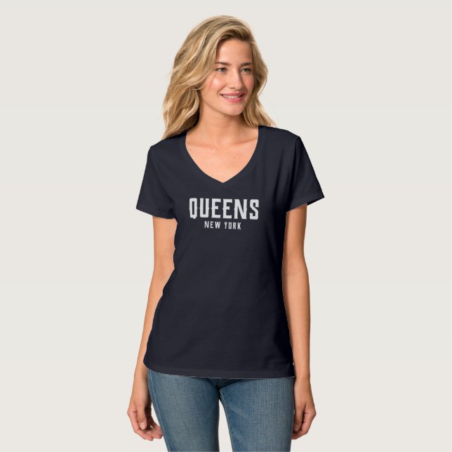 Queens New York Represent NYC Tee Shirt (Hel framsida)