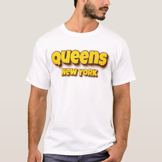 Queens New York T Shirt (Framsida)