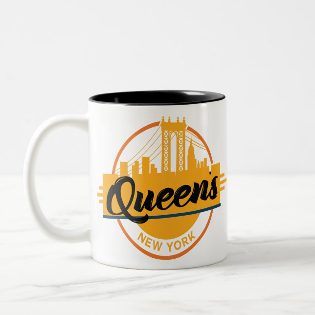 Queens New York Två-Tonad Mugg (Vänster)
