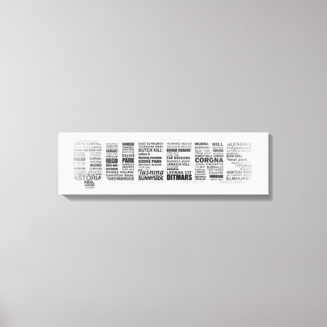 Queens New York Typography Canvas (Framsida)
