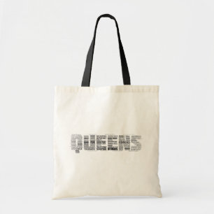 Queens New York Typography Tote Bag Tygkasse