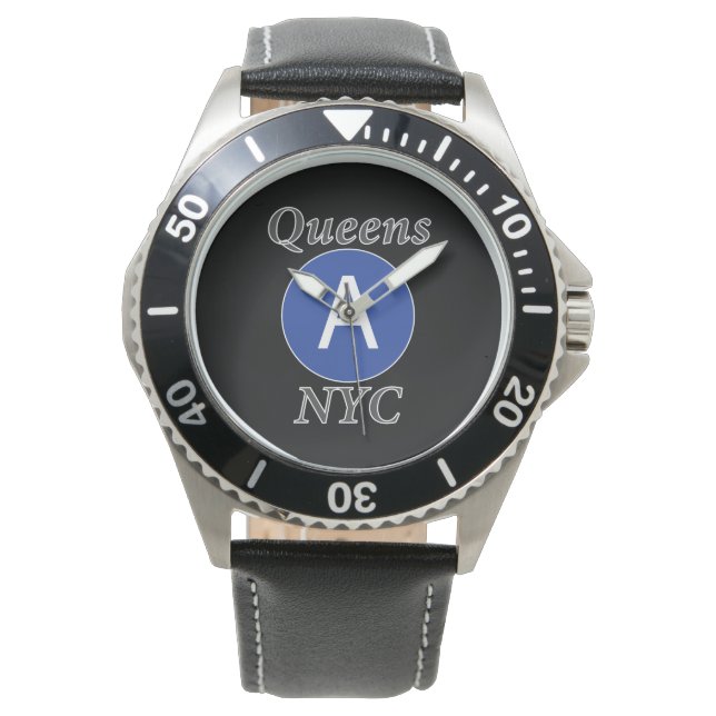 Queens NYC A-tåg Armbandsur (Framsida)