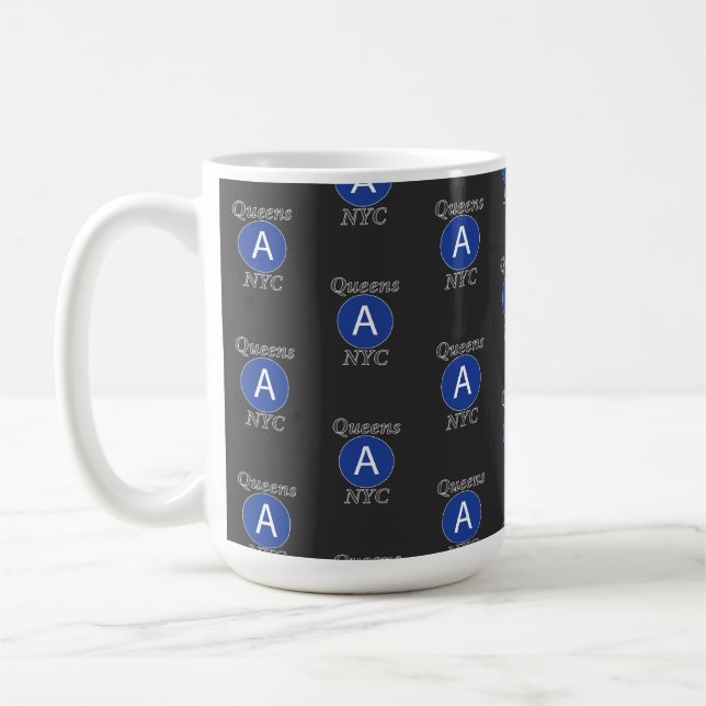 Queens NYC A-tåg Kaffemugg (Vänster)