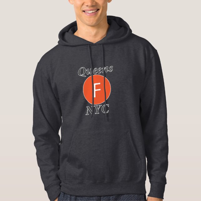 Queens NYC F Tåg Hoodie (Framsida)