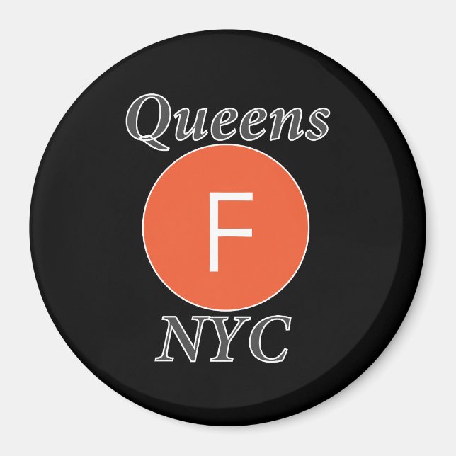 Queens NYC F Tåg Magnet (Framsidan)