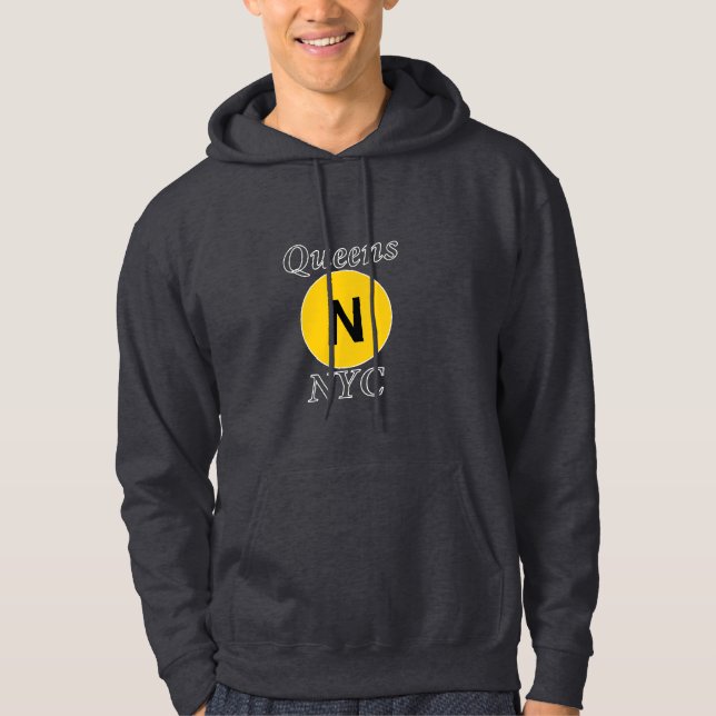 Queens NYC N Tåg Hoodie (Framsida)