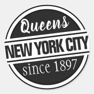 Queens NYC Runt Klistermärke