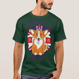 QUEEN'S PLATINUM JUBILEE 1952 2022 Corgi Hund in a T Shirt