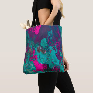 Queen's Potion Magenta & Teal Abstrakt Smoke Cloud Tygkasse