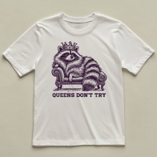 Queens Prova inte roligt Illustrated Raccoon Diva T Shirt