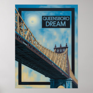Queens Queensboro Bridge Gyllene fritt framlående Poster