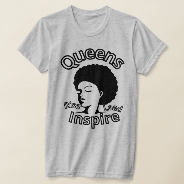 Queens Ride Lead Inspire, svart historik månad T Shirt (Laydown)