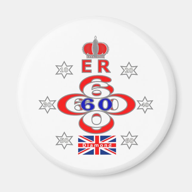 Queens Royal Jubilee-stjärnor Magnet (Framsidan)