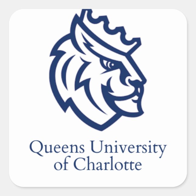 Queens University of Charlotte  Fyrkantigt Klistermärke (Framsida)