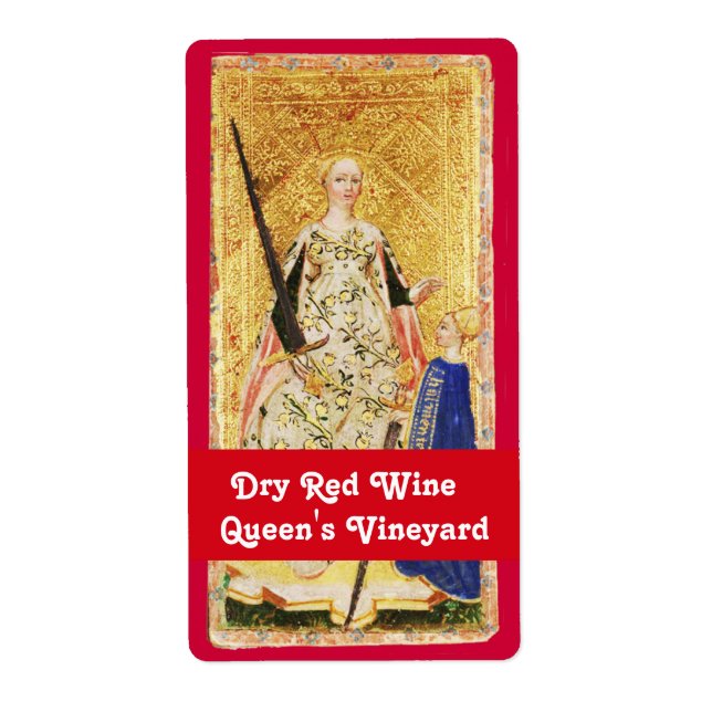 QUEENS VINEYARD RED VIN /ANTIQUE TAROTS FRAKTSEDEL (Framsidan)