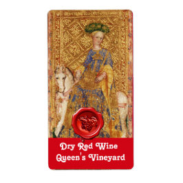 QUEENS VINEYARD RED VIN VAX SEAL/ ANTIQUE TAROTS FRAKTSEDEL