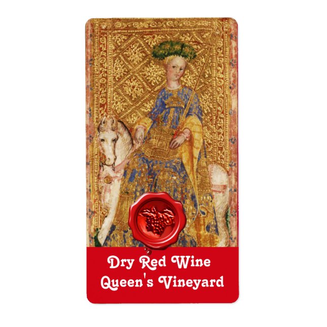QUEENS VINEYARD RED VIN VAX SEAL/ ANTIQUE TAROTS FRAKTSEDEL (Framsidan)
