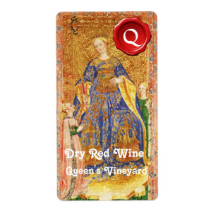 QUEENS VINEYARD RED VIN VAX SEAL/ANTIQUE TAROTS FRAKTSEDEL