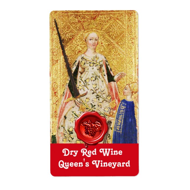 QUEENS VINEYARD RED VIN VAX SEAL/ ANTIQUE TAROTS FRAKTSEDEL (Framsidan)