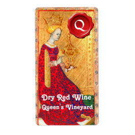 QUEENS VINEYARD RED VIN VAX SEAL/ ANTIQUE TAROTS FRAKTSEDEL