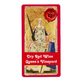 QUEENS VINEYARD RED VIN VAX SEAL/ANTIQUE TAROTS FRAKTSEDEL