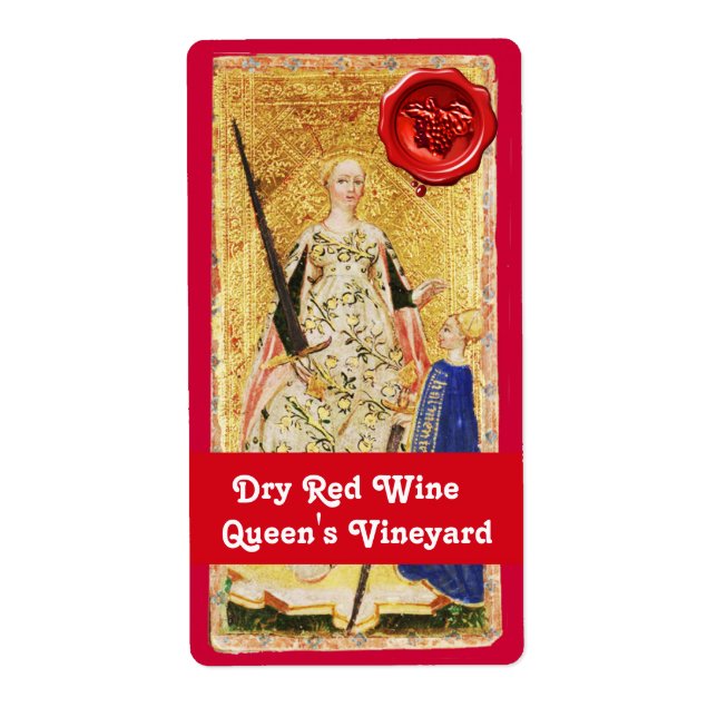 QUEENS VINEYARD RED VIN VAX SEAL/ANTIQUE TAROTS FRAKTSEDEL (Framsidan)