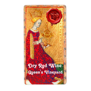 QUEENS VINEYARD RED VIN VAX SEAL/ ANTIQUE TAROTS FRAKTSEDEL