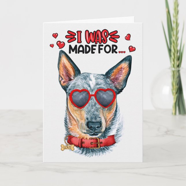 Queensland Heeler Hund Loving You Valentine Helgkort (Framsida)