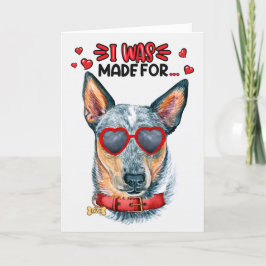 Queensland Heeler Hund Loving You Valentine Helgkort