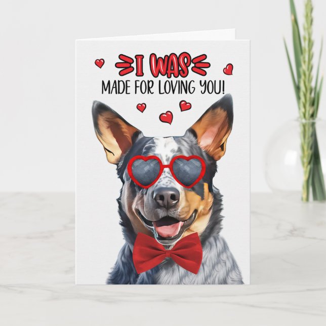 Queensland Heeler Hund Loving You Valentine Helgkort (Framsida)