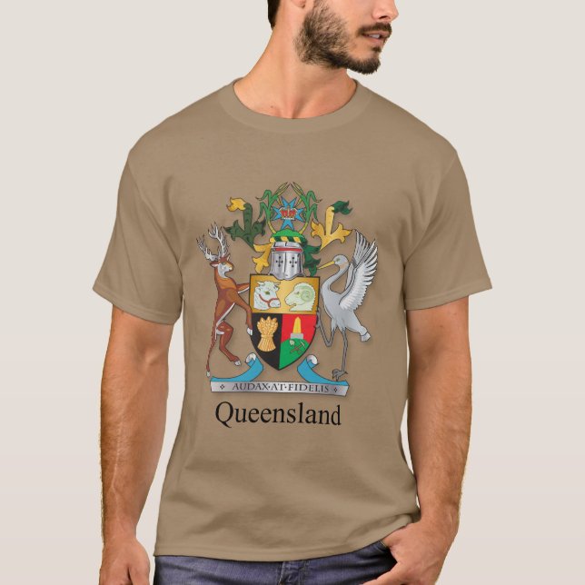 Queensland jackar av poster arm t shirt (Framsida)