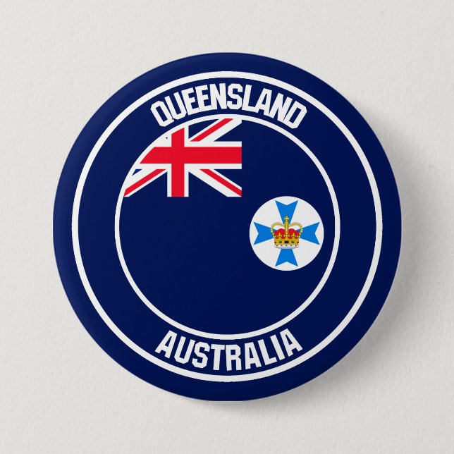 Queensland Round Emblem Knapp (Framsida)