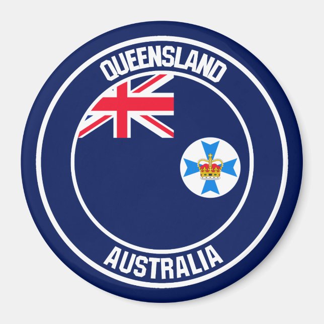 Queensland Round Emblem Magnet (Framsidan)