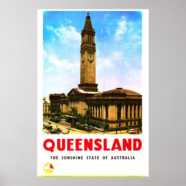 Queensland Sunshine State Brisbane Poster (Framsidan)