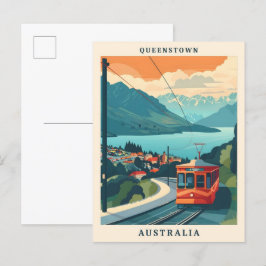 Queenstown Australien Elegant Konst Vintage Resa Vykort