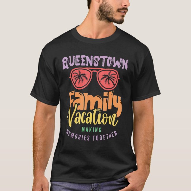 Queenstown New Zealand Family Vacation Matching O T Shirt (Framsida)