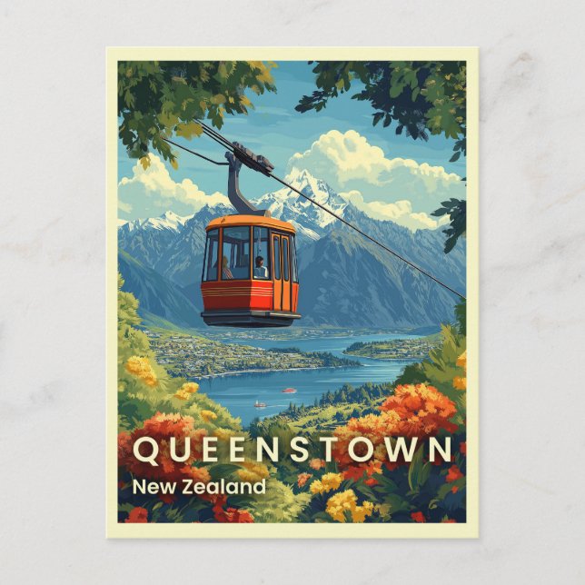 Queenstown, New Zealand Stunning Mountain Views Vykort (Framsida)