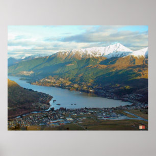 Queenstown nyazeeländska Mountainview Poster