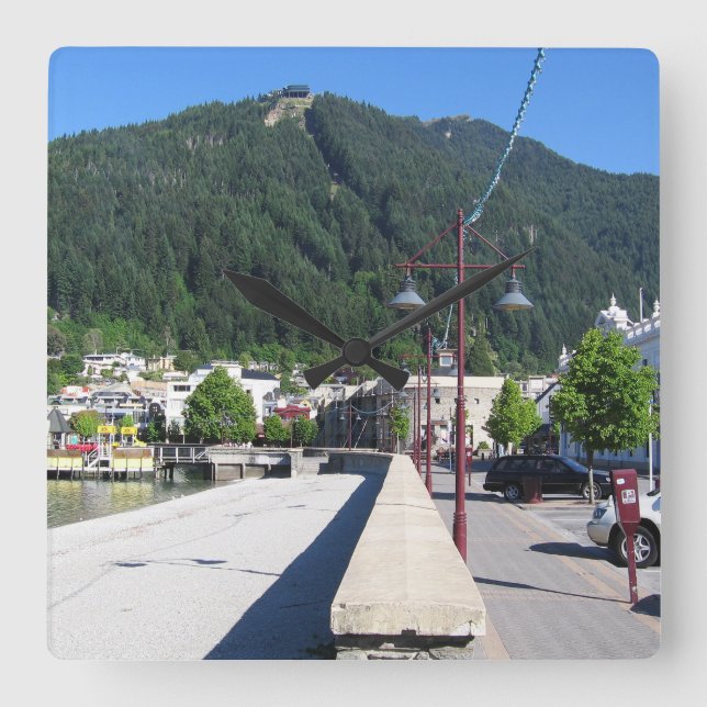 Queenstown, Otago, Nya Zeeland Fyrkantig Klocka (Framsida)