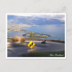 Queenstown Panorama, Luge riders, Nya Zeeland Vykort