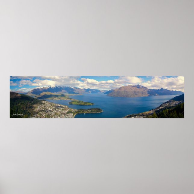 Queenstown Panorama NZ Poster (Framsidan)