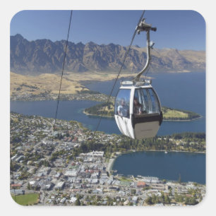 Queenstown som är nyazeeländsk fyrkantigt klistermärke