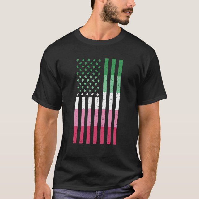 Queer Abrosexuality USA flagga Lgbt Pride Patrioti T Shirt (Framsida)