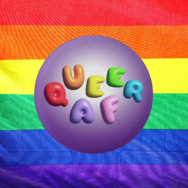 Queer AF 3D regnbågeknapp Knapp (Skapare uppladdad)