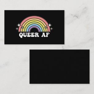 Queer AF Gay Pride Lesbian Trans Bisexual LGBTQ Visitkort